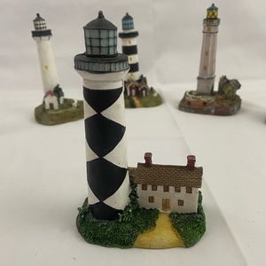 Tradewind Bay By the Shore Polystone Black and White Harlequin Lighthouse